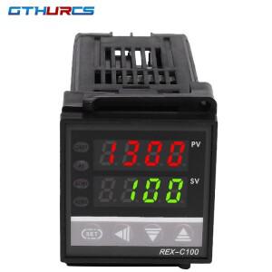 새로운 알람 REX-C100 110V ~ 240V 0 1300도 디지털 PID 온도 컨트롤러 키트(K 유형 프로브 센서 포함)