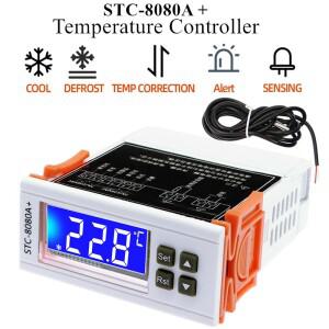 STC-8080A+ 디지털 온도 조절기 컨트롤러 냉장고 냉동 자동 제상 타이머 지능형 단일 프로브