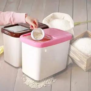 쌀통 10KG 잡곡 보관함 주방 정리 수납 용기 사료통 플라스틱 항아리