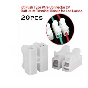 20pcs CH2 스프링 퀵 와이어 커넥터 케이블 클램프 터미널 블록 LED 스트립 라이트 전기 테이프 교체 도구