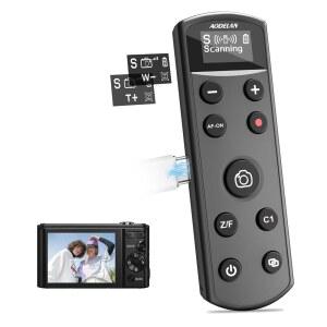 소니 카메라용 리모컨 ZV-1 ZV-E10 ZV-1F A6100 A6400 A6700 A7IV RX100 VII A9 A9 II용 OLED 화면이 있는 USB-C 충전식 무선 셔터 릴리스 RMT-P1BT 교체(블랙)