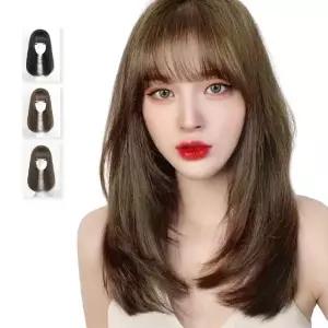 키밍 여성 생머리 통가발 자연스러운 내추 단발 패션