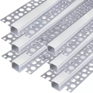 인셰어플러스 석고 LED 채널 3.3피트/1m 6팩 리드 알루미늄 프로파일 밀키 캐비닛 선반 테이블 벽 및 천장