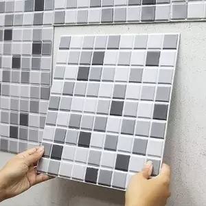 접착식3D셀프벽타일미니스톤10P 미우 데코 현관 시공