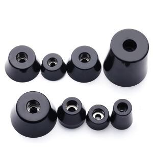 8pcs 안티 슬립 가구 책상 다리 연장피트 블랙 스피커 캐비닛 침대 테이블 상자 원추형 고무 충격 패드 바
