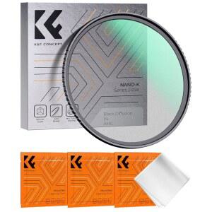 K&F 컨셉 55MM 블랙 디퓨전 1/4 필터 미스트 시네마틱 이펙트 필터 18개의 다층 코팅으로 비디오 / 브이로그 초상 사진 (K-시리즈)