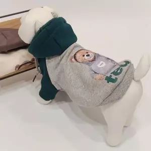 강아지 곰돌이 후드티 1P 애견 봄가을 외출 티셔츠 애견티셔츠