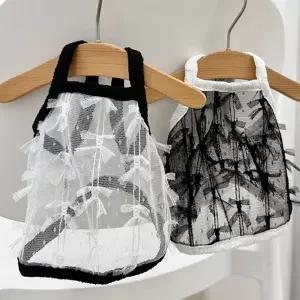 강아지 망사 메쉬 리본 나시티 2XL 1P 여름 민소매 애견여름민소매