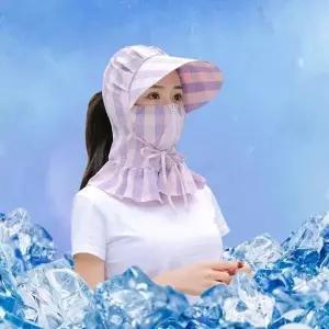 넥지퍼 그늘막 썬캡 마스크 햇빛차단 가리 중년 여성