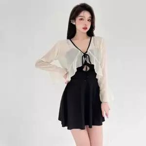 은창)프릴 매듭 비치 가디건 원피스 수영복 몸매보정
