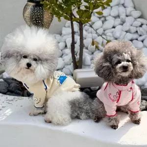 강아지 일러스트 얇은 긴팔 맨투맨 1P 면소재 봄가을