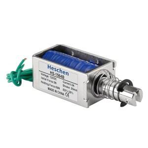 헤센 DC 솔레노이드 전자석 푸시 풀 타입 HS-1564B DC12V 3A 20MM 스트로크 초기 힘 3N 최대 유지 60N 오픈 프레임 선형 모션