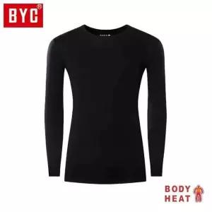 [디오엘]BYC 남성 보디히트 베이직 U넥 긴팔티 S0029 검정 (8514452A)