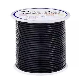 ZhXu Shuo 12 게이지 2mm 알루미늄 와이어 35야드 아노다이징 금속 분재 공예 보석 비딩 플로럴 블랙