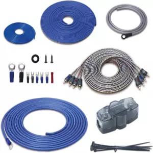 COIL RCK44 트루 4 게이지 완전 4채널 CCA 증폭기 배선 키트(OFC RCA 케이블 포함)