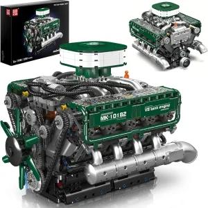 몰드 킹 탱크 V8 엔진 빌딩 세트 모델 키트 모터가 장착된 스케일 작동하는 10182 STEM DIY 14세 이상