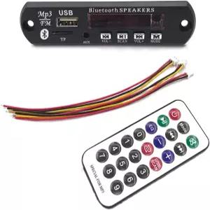 HD 카드 슬롯/USB/FMECHATRONICS원격 디코딩 모듈이 있는 차량용 HiLetgo 12V MP3 WMA 오디오 블루투스