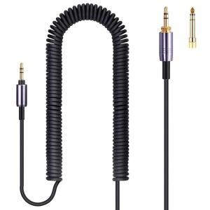 오디오 테크니카 SR50BT ANC9 소니 WH-1000XM5 XM4 WH-XB910N MDR-1000X 헤드폰과 호환되는 FAEAL ATH-M50XBT 코일 케이블 6.35MM(1/4