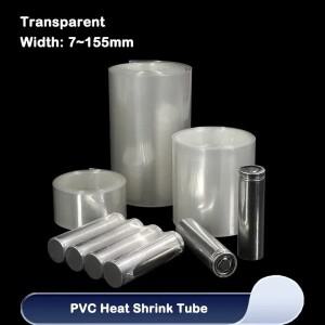 7~ 155mm 투명 PVC 열 수축 튜브 18650 Lipo 배터리 팩 1~20M 절연 필름 랩 리튬 케이스 보호 케이블 슬리