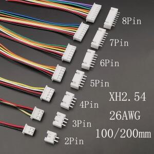 5Set 마이크로 JST XH2.54 2/3/4/5/6/7/8 핀 2.54mm 피치 암 플러그 수 하우징 터미널 커넥터 와이어 케이