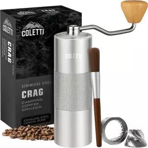 COLETTI 크래그 수동 커피 그라인더 핸드 CNC 버 정밀 그라인딩 여행 캠핑 하이킹 및 모험을 위한 헤비