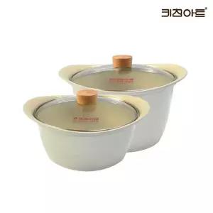 [키친아트] 베이직 세라믹코팅 IH 인덕션가능 냄비세트 2종i(양수24+곰솥26) 코팅냄비세트..