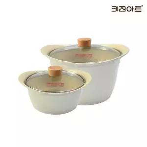 [키친아트] 베이직 세라믹코팅 IH 인덕션가능 냄비세트 2종G(양수20+곰솥26) 코팅냄비세트..