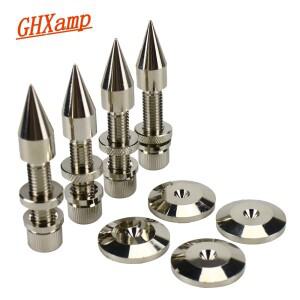 GHXAMP 스피커 스파이크 스탠드 발 패드  구리 오디오 서브우퍼 라우드 높이 60mm  4 세트  M8 x