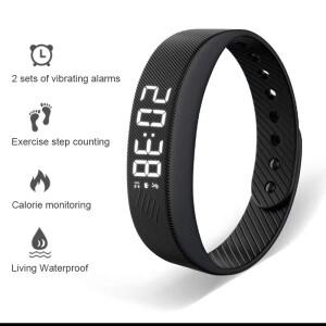 스마트 팔찌 LED 디지털 방수 시계 Smartband 실행 보수계 모니터 밴드 진동 알람 알림