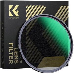 K&F 컨셉 67MM 블랙 디퓨전 1/2 필터 미스트 시네마틱 이펙트 렌즈 필터 28개의 다층 코팅 방수/스크래치 방지 비디오 / 브이로그 초상 사진 (나노-엑스 시리즈)