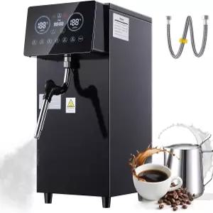 테루이시 상업용 우유 거품기 1800W 자동 증기 기계 6L/1.6Gal 전기 커피 스테인리스 스틸 LED 디스플레이