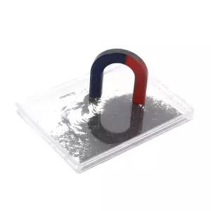TOPPERFUN 과학용 철 파일링 박스 3.69X2.75인치 금속 분말 자기장 시연기 시뮬레이션 자속선 묘사 실험