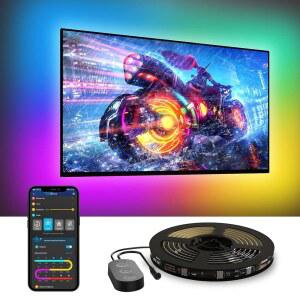 GOVEE TV LED 백라이트 55-65인치 TV용 RGBIC 스마트 스트립 조명 블루투스 및 WI-FI APP 제어 ALEXA GOOGLE 어시스턴트와 함께 작동 음악 동기화 99개 이상의 장면 모드 어댑터