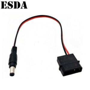 IDE Molex-수 12V-듀얼 DC 5.5x2.1mm 수 컨버터 어댑터  전원 공급 장치 케이블  18awg 와이어 30cm