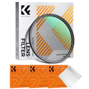 K&F 컨셉 43MM 블랙 디퓨전 1/4 및 원형 IN-1 필터 프로 미스트 시네마틱 기 효과 필터 카메라 렌즈(K-시리즈)용 18층 코팅 포함