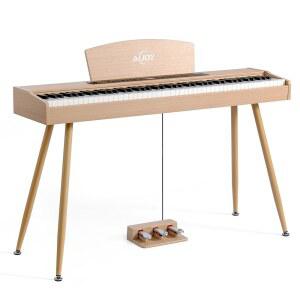 AiJoy 디지털 피아노 키보드 해머 무게 88키, 초보자를 위한 풀사이즈 전기 피아노, LCD 디스플레이 및 트리플 페달, USB-MIDI/무선 연결, ADP-50 지원