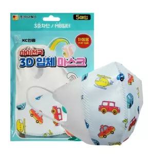 아이천국 3D 입체 마스크 5매입 아동용 자동차