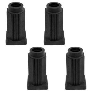 Lovelysp 사각 캐스터 삽입 커버 플라스틱 소켓 의자 및 테이블 막대 교체 슬리브 4PCS
