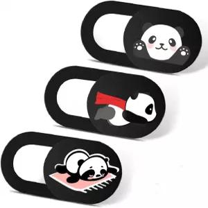 엠넥스트2U 노트북 카메라 커버 슬라이드 3팩 초박형 에코 쇼 컴퓨터 태블릿 크롬북 PC - Panda