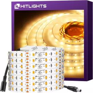 HitLights LED 스트립 조명 따뜻한 흰색 3000K 침실용 16.4피트 프리미엄 테이프 300개의 LED/릴