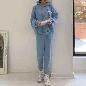 [셀러에이드]루즈핏 Blossom 여성 기모 후드 트레이닝 SET bu24433