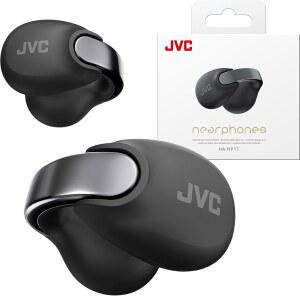 JVC 니어폰 오픈 이어 트루 무선 헤드폰 - 이어버드 블루투스 5.3-24H 재생 IPX4 방수 내장 마이크 인식 및 편안함 클립 HANP1T
