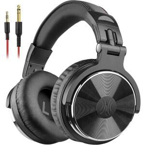 OneOdio 유선 오버 이어 헤드폰 하이 레스 스튜디오 모니터 및 50mm 드라이버와 1/4~3.5mm 잭을 갖춘 믹싱 DJ 스테레오 헤드셋, AMP 컴퓨터 녹음 팟캐스트 키보드 기타 노트북 - 블랙