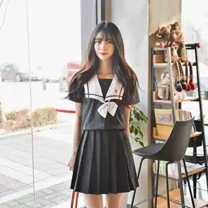 [교복몰]고품질 TBZ 교복몰 세인트 블랙 일본여고생 세라복 세트 (반팔) 예쁜교복 세라복 교복 여학생교복
