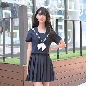 [교복몰]고품질 TBZ 교복몰 얼음공주 네이비 일본여고생 세라복 (반팔) 스쿨룩 교복코스프레 예쁜교복 WFM
