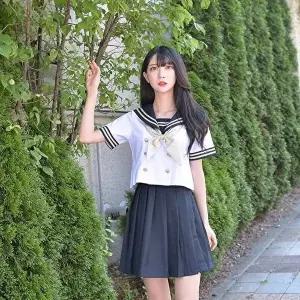 [교복몰]고품질 TBZ 교복몰 골드마린 일본여고생 세라복 세트 (반팔) 여학생교복 교복코스프레 교복 WFMER