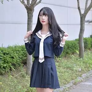[교복몰]고품질 TBZ 교복몰 스트라이프 마린 일본여고생 세라복 (긴팔) 여자교복 세라복 졸업사진컨셉 WFM