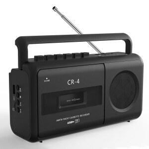 KUEPHOM 휴대용 카세트 테이프 플레이어 레코더, 붐박스 라디오, AM/FM 및 MP3를 테이프로 변환, 음성 녹음용 내장 마이크, 이어폰 잭으로 TF/USB 재생, 배터리 작동 또는 AC 전원 공급