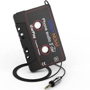 디지나우 자동차 오디오 카세트-Aux 어댑터, 스마트폰용 3.5mm Aux 케이블 테이프 플레이어 / MP3 CD 플레이어, 3.7피트 케이블(블랙)