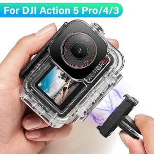 DJI Osmo Action 5 Pro/4/3 보호 쉘 카메라 마그네틱 어댑터 수중 다이빙 하우징 액세서리용 방수 케이스